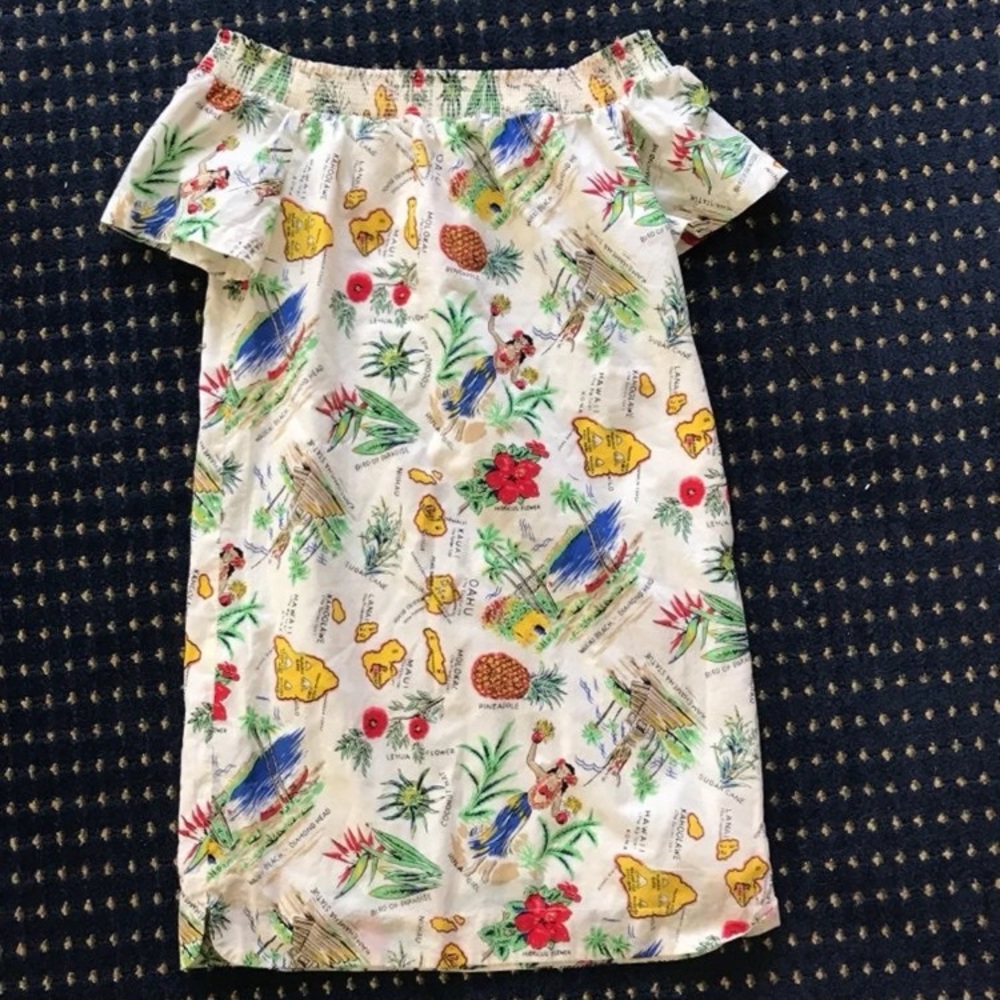 JCrew Off The Shoulder Print Dress